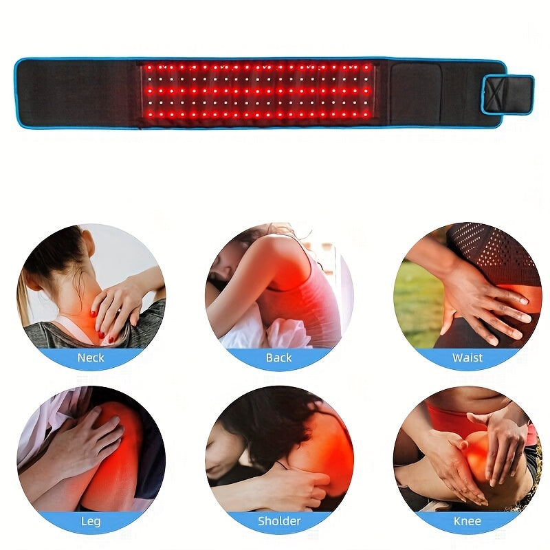 660nm Red &amp; 850nm Near Infrared Light Therapy Heated Wrist Belt(Black)