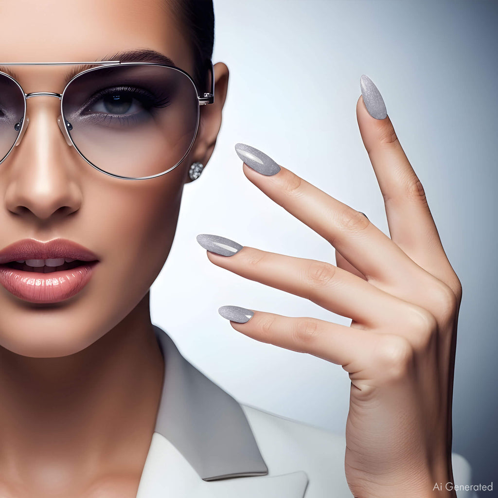 Gel Nail Polish - Silver Purple Metallic - DN165 - 4ml - Hema Free