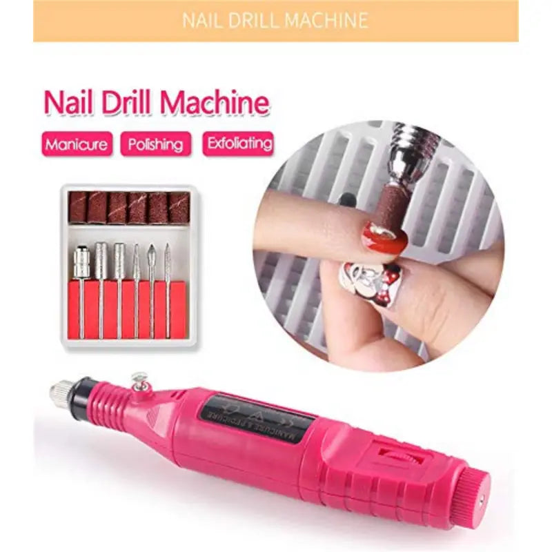 NNETM UV LED Nail Drill Kit Acrylic Nail Tips and drill Tools - Complete Manicure and Pedicure Set for Beginners-4