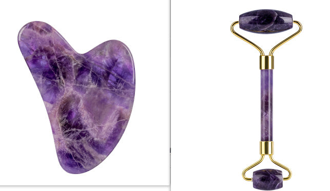 Paléssia Amethyst Roller Set Heart Shaped Gua Sha Massager