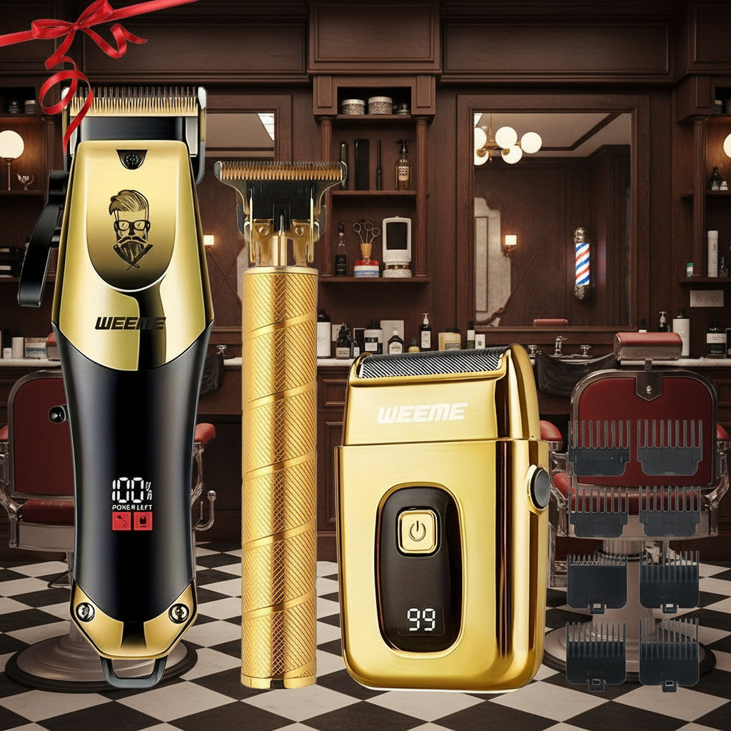 Paléssia Golden Hair Clipper Razor Trimmer Set for Men