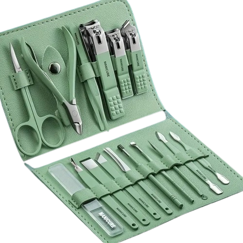12/16 Pcs Manicure Pedicure Facial Set  With Leather Case-0