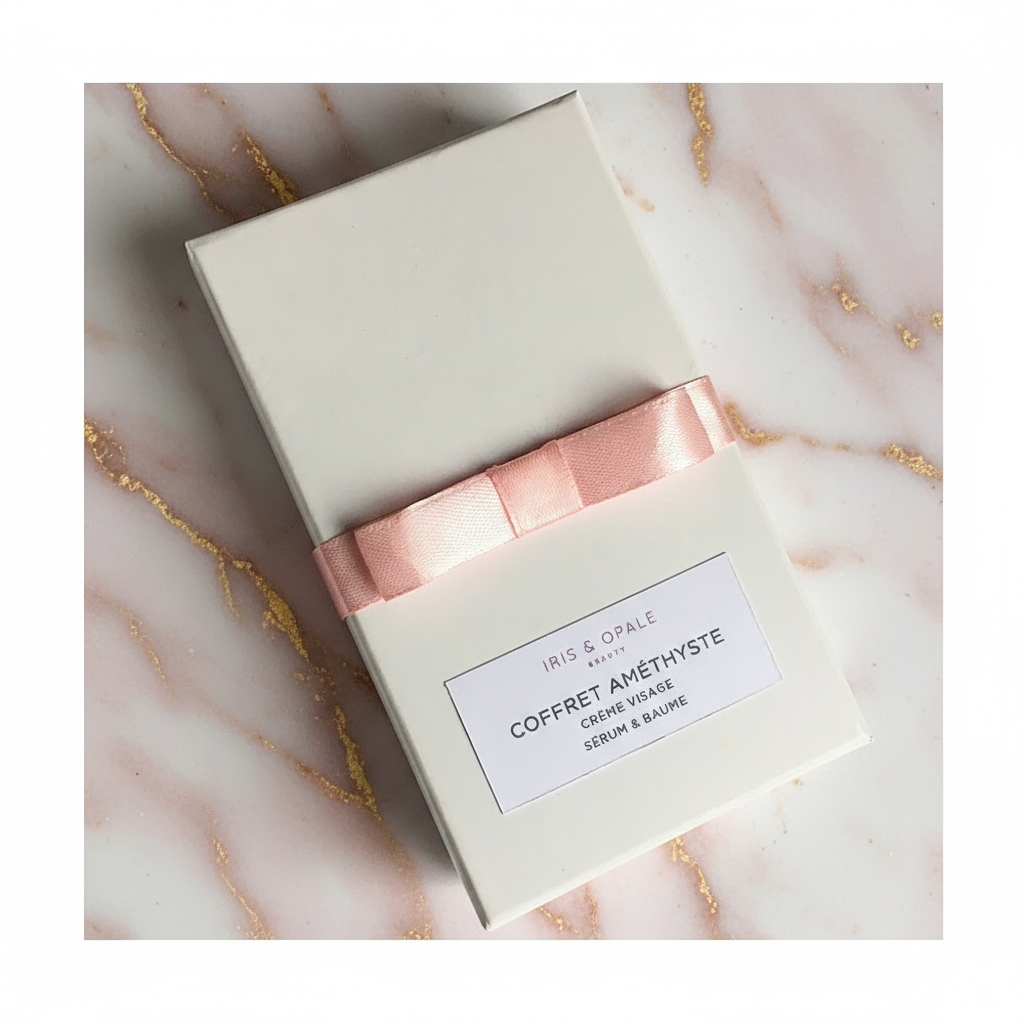 Pierre d'améthyste sur fond blanc