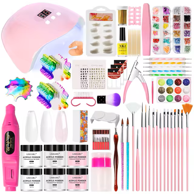 NNETM UV LED Nail Drill Kit Acrylic Nail Tips and drill Tools - Complete Manicure and Pedicure Set for Beginners-0