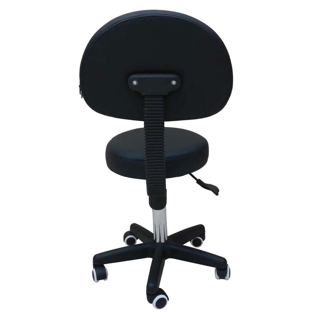 Salon Stool - Adjustable Swivel Chair with Back - Pedicure Beauty Hairdressing-1