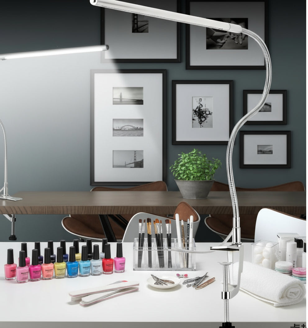 Plug-in High-brightness Nail Lighting Table Lamp LED Clip Table Lamp Long Arm