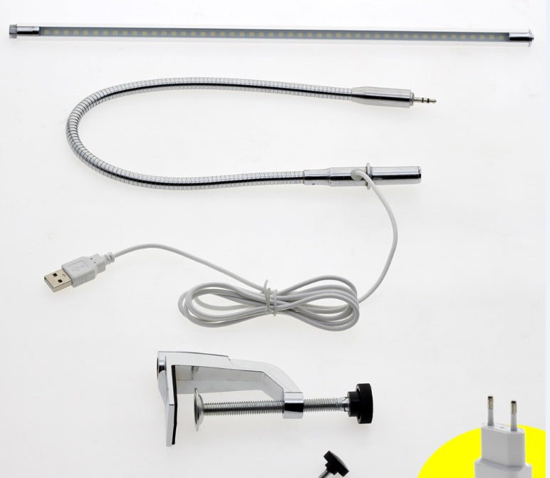 Lámpara de mesa con iluminación LED de alto brillo y clip para uñas, brazo largo