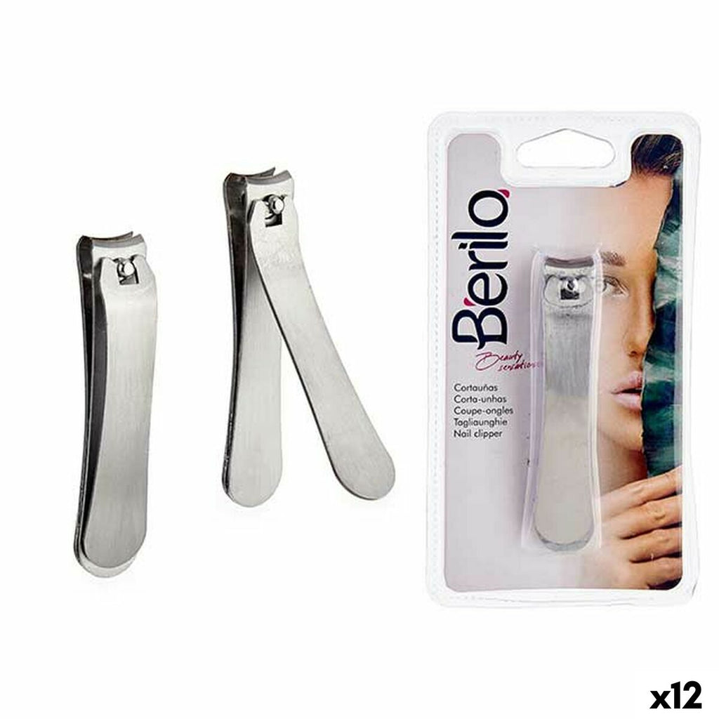Nail clipper Berilo Silver Metal (12 Units)
